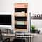 Mind Reader 3-Tier Wall-Mounted File Organizer, Wood and Metal Vertical Rack for Mail, Magazines, and Documents, Black